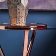 Allure Pinched Side Table - Round - Clear Glass - Rose Gold Legs