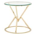 Allure End Table - Round - Clear Glass - Corseted Champagne Base
