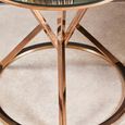 Allure End Table - Round - Clear Glass - Corseted Rose Gold Base