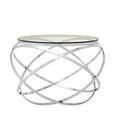 Allure End Table - Round - Clear Glass - Chrome Circular Base