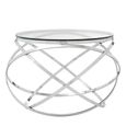 Allure End Table - Round - Clear Glass - Chrome Circular Base
