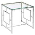 Allure End Table - Square - Clear Glass - Chrome Base