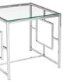 Allure End Table - Square - Clear Glass - Chrome Base