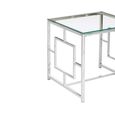 Allure End Table - Square - Clear Glass - Chrome Base