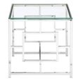 Allure End Table - Square - Clear Glass - Chrome Base