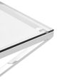 Allure End Table - Square - Clear Glass - Corseted Silver Base