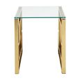Allure End Table - Square - Clear Glass - Gold Base