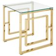 Allure End Table - Square - Clear Glass - Gold Base