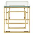 Allure End Table - Square - Clear Glass - Gold Base