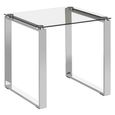 Allure End Table - Square - Clear Glass - Silver Base