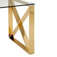 Allure End Table - Square - Clear Glass - Champagne Gold Cross Base