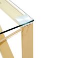 Allure End Table - Square - Clear Glass - Champagne Gold Cross Base
