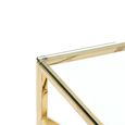 Allure End Table - Square - Clear Glass - Champagne Gold Geometric Base