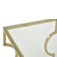 Allure End Table - Square - Clear Glass - Gold Curved Frame