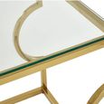 Allure End Table - Square - Clear Glass - Gold Curved Frame