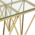 Allure End Table - Square - Clear Glass - Gold Prismatic Legs