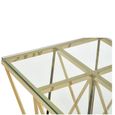Allure End Table - Square - Clear Glass - Gold Prismatic Legs