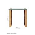 Allure End Table - Square - Clear Glass - Rose Gold Cross Base