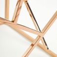 Allure End Table - Square - Clear Glass - Rose Gold Geometric Base