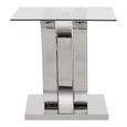 Allure End Table - Square - Clear Glass - Silver Curved Base