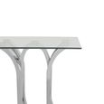 Allure End Table - Square - Clear Glass - Silver Curved Base