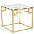 Allure Side Table - Square - Clear Glass - Brushed Gold Base