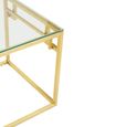 Allure Side Table - Square - Clear Glass - Brushed Gold Base