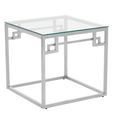 Allure Side Table - Square - Clear Glass - Silver Base
