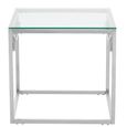 Allure Side Table - Square - Clear Glass - Silver Base