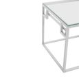 Allure Side Table - Square - Clear Glass - Silver Base