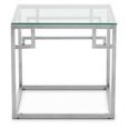 Allure Side Table - Square - Clear Glass - Silver Base