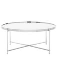 Allure Extra Large Side Table - Round - Clear Mirrored - Chrome Legs