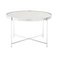 Allure Large Side Table - Round - Clear Mirrored - Chrome Legs