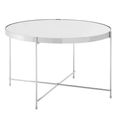 Allure Large Side Table - Round - Clear Mirrored - Chrome Legs