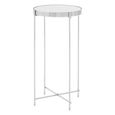 Allure Tall Side Table - Round - Clear Mirrored - Chrome Legs