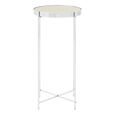 Allure Tall Side Table - Round - Clear Mirrored - Chrome Legs