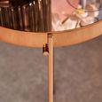 Allure Tall Side Table - Round - Clear Mirrored - Rose Gold Legs