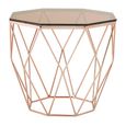 Allure End Table - Octagonal - Glass - Rose Gold Base