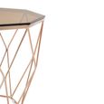 Allure End Table - Octagonal - Glass - Rose Gold Base