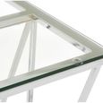 Allure End Table - Square - Glass - Chrome Triangular Base