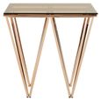 Allure End Table - Square - Glass - Rose Gold Prismatic Legs