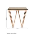 Allure End Table - Square - Glass - Rose Gold Prismatic Legs