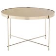 Allure Large Side Table - Round - Grey Mirrored - Chrome Legs