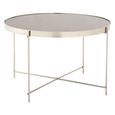 Allure Large Side Table - Round - Grey Mirrored - Chrome Legs