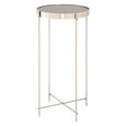 Allure Tall Side Table - Round - Grey Mirrored - Chrome Legs