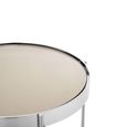 Allure Tall Side Table - Round - Grey Mirrored - Chrome Legs