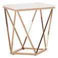 Allure End Table - White Glass - Champagne Base