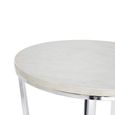 Allure End Table - Round - White Marble Effect - Chrome Base