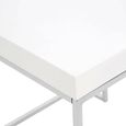 Allure End Table -  Square - White Marble - Chrome Angled Legs