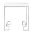 Allure End Table -  Square - White Marble - Chrome Angled Legs